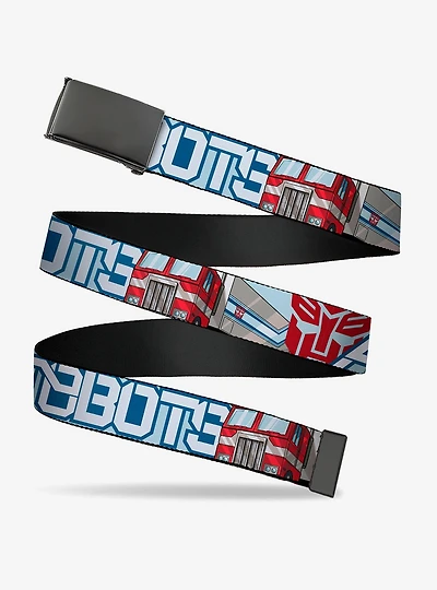 Transformers Autobots Optimus Prime Semi Truck Collage Clamp Buckle Belt