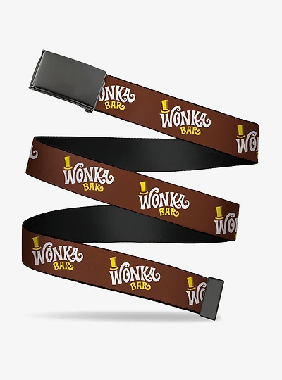 Willy Wonka and The Chocolate Factory Bar Logo Clamp Buckle Belt