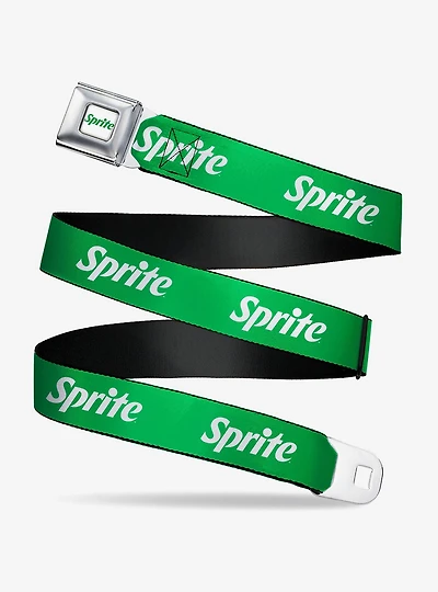 Sprite Logo Green Seatbelt Buckle Belt