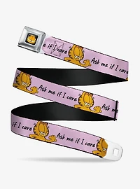 Garfield Ask Me If I Care Pose Pink Seatbelt Buckle Belt