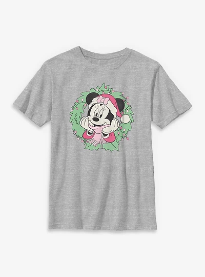 Disney Minnie Mouse Wreath Face Youth T-Shirt