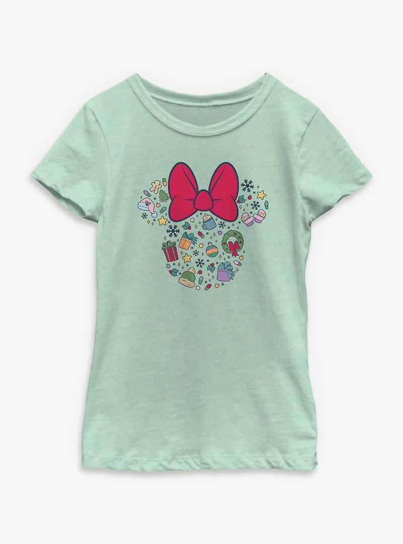 Disney Minnie Mouse Holiday Ears Icons Youth Girls T-Shirt