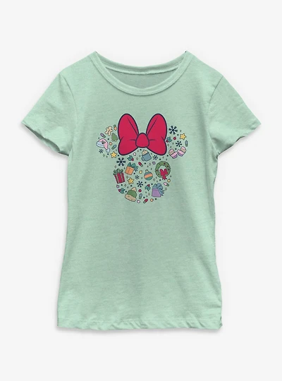 Disney Minnie Mouse Holiday Ears Icons Youth Girls T-Shirt