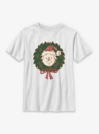 Disney Winnie The Pooh Wreath Christmas Youth T-Shirt