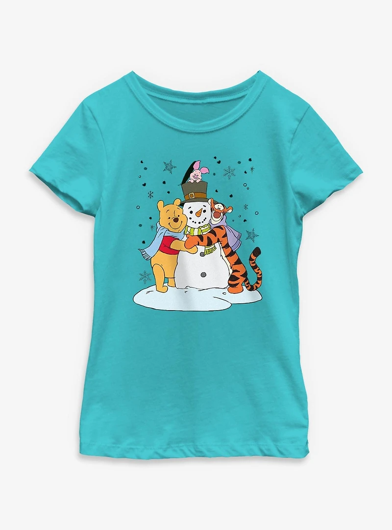 Disney Winnie The Pooh & Friends Snowman Hug Youth Girls T-Shirt