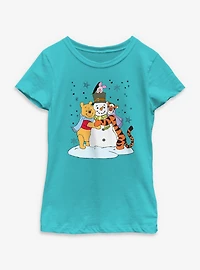 Disney Winnie The Pooh & Friends Snowman Hug Youth Girls T-Shirt