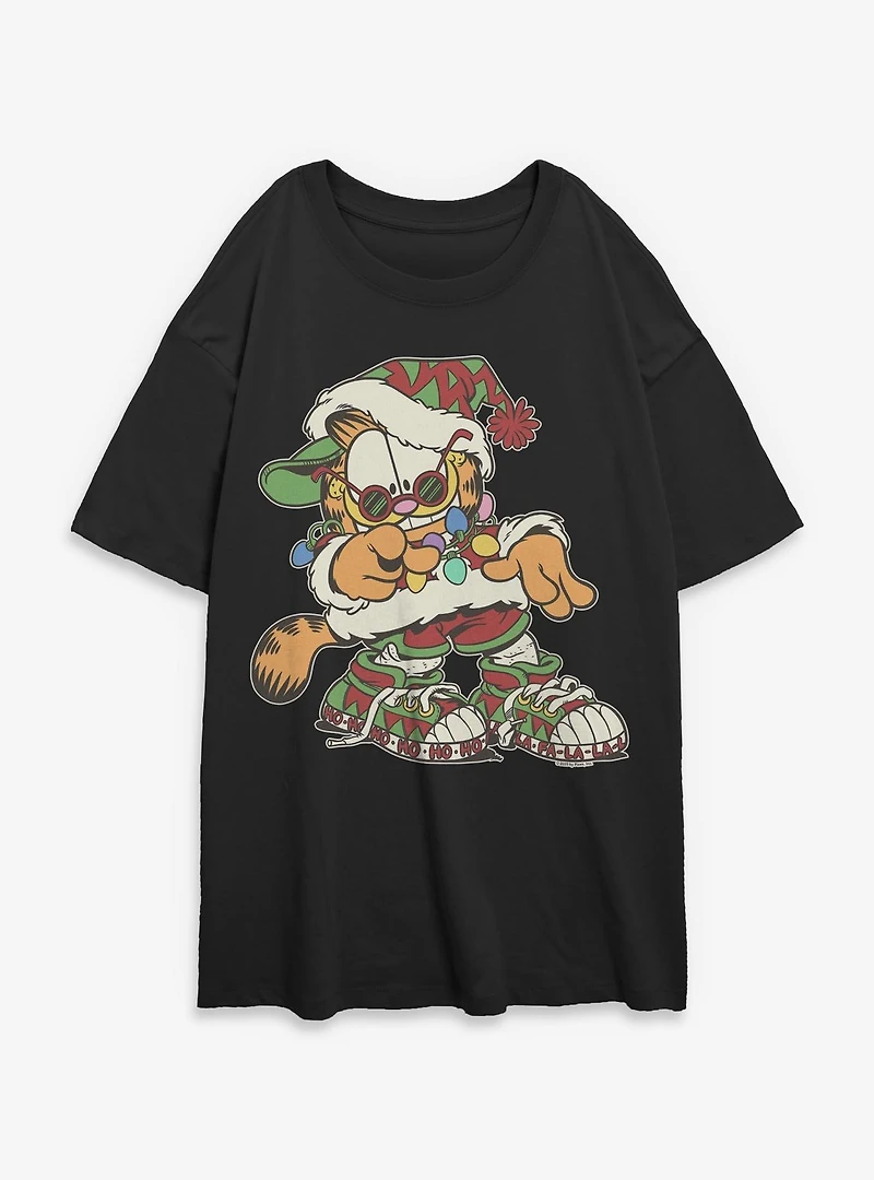 Garfield Funky Holiday Womens Oversized T-Shirt
