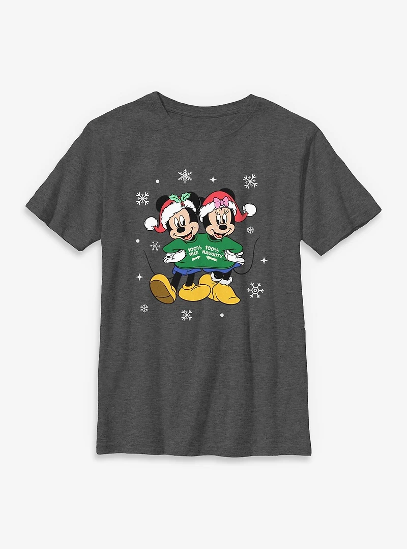 Disney Mickey Mouse & Minnie Nice And Naughty Youth T-Shirt