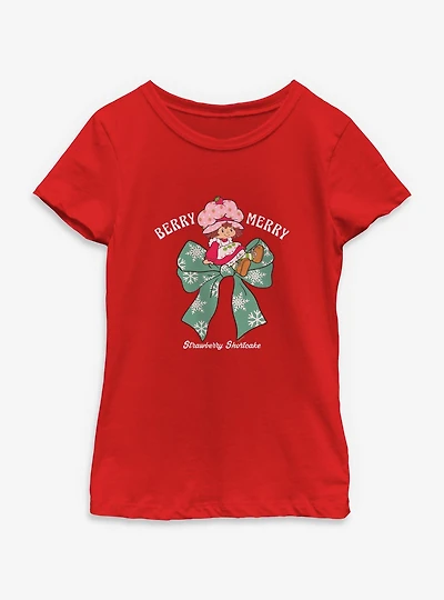 Strawberry Shortcake Berry Merry Bow Youth Girls T-Shirt
