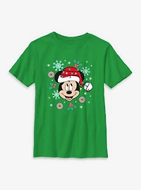 Disney Mickey Mouse Xmas Hat & Lights  Youth T-Shirt