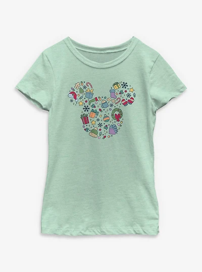 Disney Mickey Mouse Holiday Ears Icons Youth Girls T-Shirt