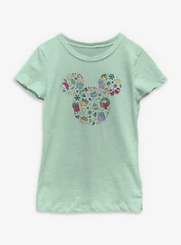 Disney Mickey Mouse Holiday Ears Icons Youth Girls T-Shirt