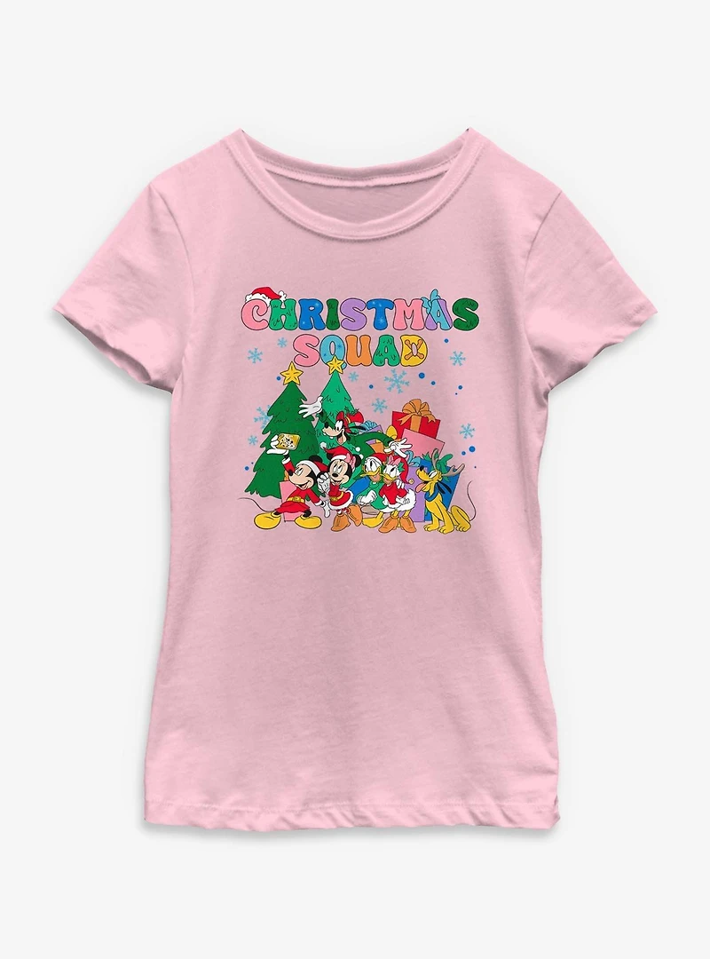 Disney Mickey Mouse & Friends Christmas Squad Youth Girls T-Shirt