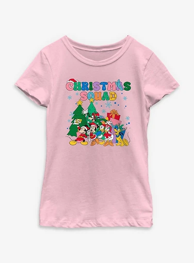 Disney Mickey Mouse & Friends Christmas Squad Youth Girls T-Shirt