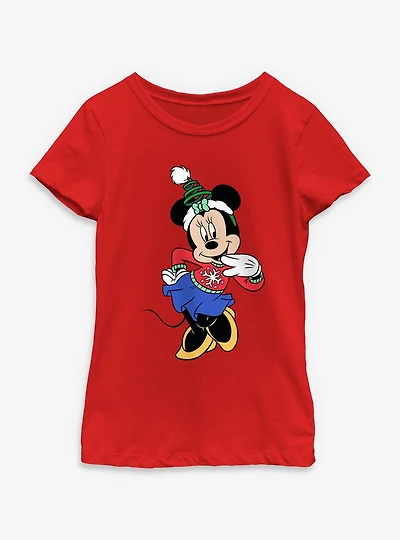 Disney Minnie Mouse Holiday Pose Youth Girls T-Shirt