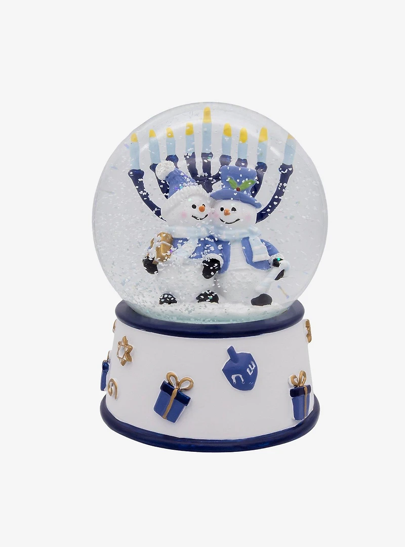 100MM Musical Wind-Up Hanukkah Snowman Water Globe