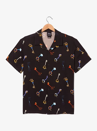 Disney Kingdom Hearts Keyblades Allover Print Woven Button-Up - BoxLunch Exclusive