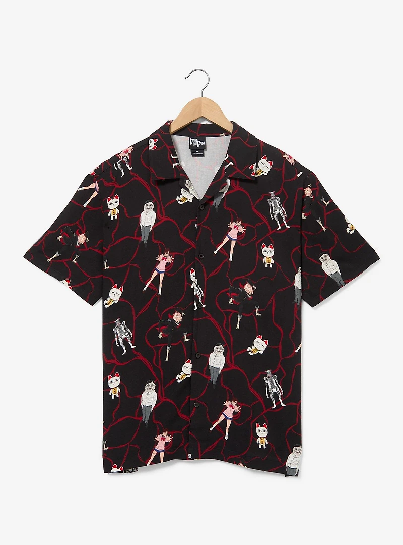 Dandadan Characters Allover Print Woven Button-Up - BoxLunch Exclusive