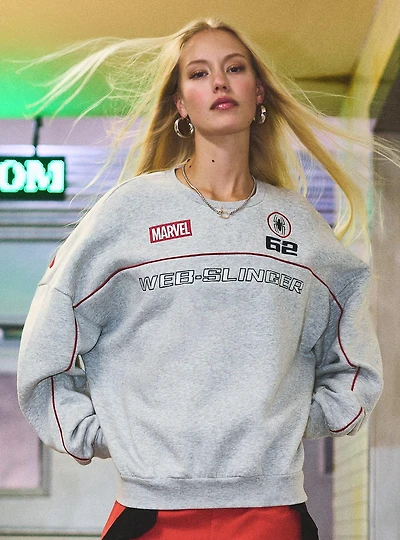 Marvel Spider-Man Web-Slinger Embroidered Crewneck - BoxLunch Exclusive