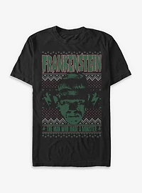 Universal Monsters Frankenstein Ugly Christmas Sweater Style T-Shirt