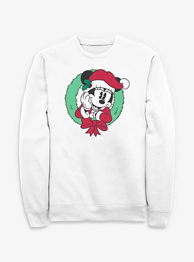 Disney Minnie Mouse Wreath Face Sweatshirt