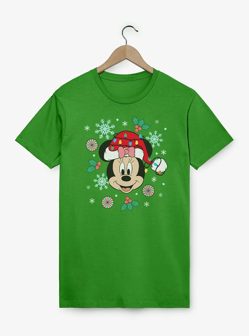 Disney Minnie Mouse Xmas Hat & Lights  T-Shirt