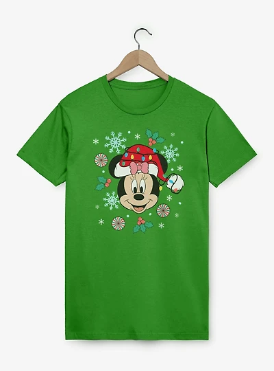 Disney Minnie Mouse Xmas Hat & Lights T-Shirt
