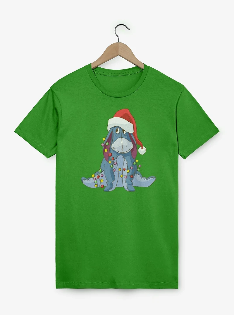 Disney Winnie The Pooh Eeyore Xmas Lights Pose T-Shirt