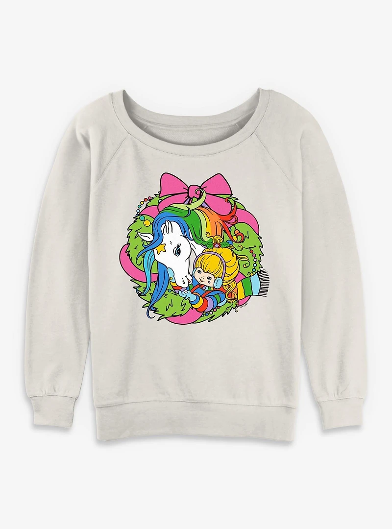 Rainbow Brite Happy Always Christmas Womens Slouchy Sweatshirt