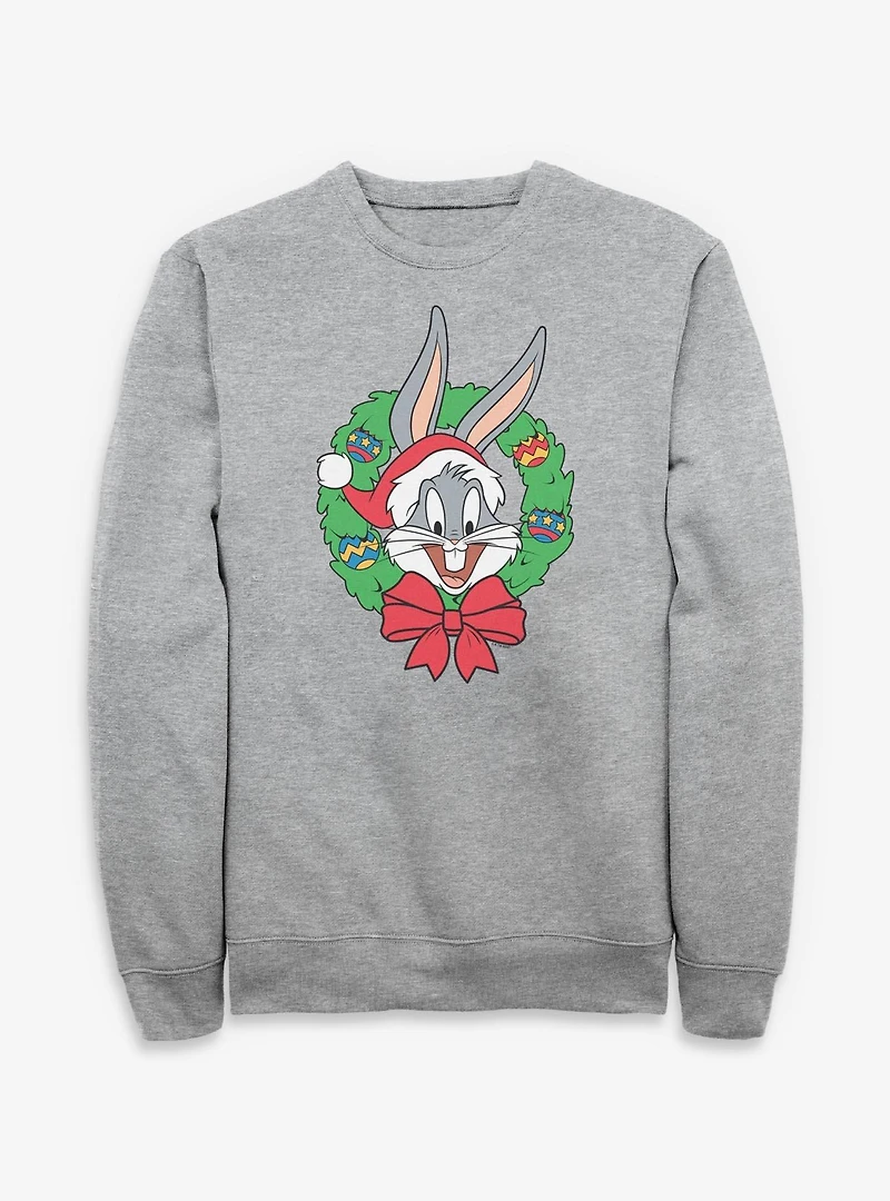 Looney Tunes Bugs Bunny Christmas Wreath Sweatshirt