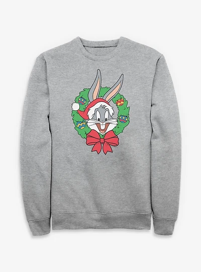 Looney Tunes Bugs Bunny Christmas Wreath Sweatshirt