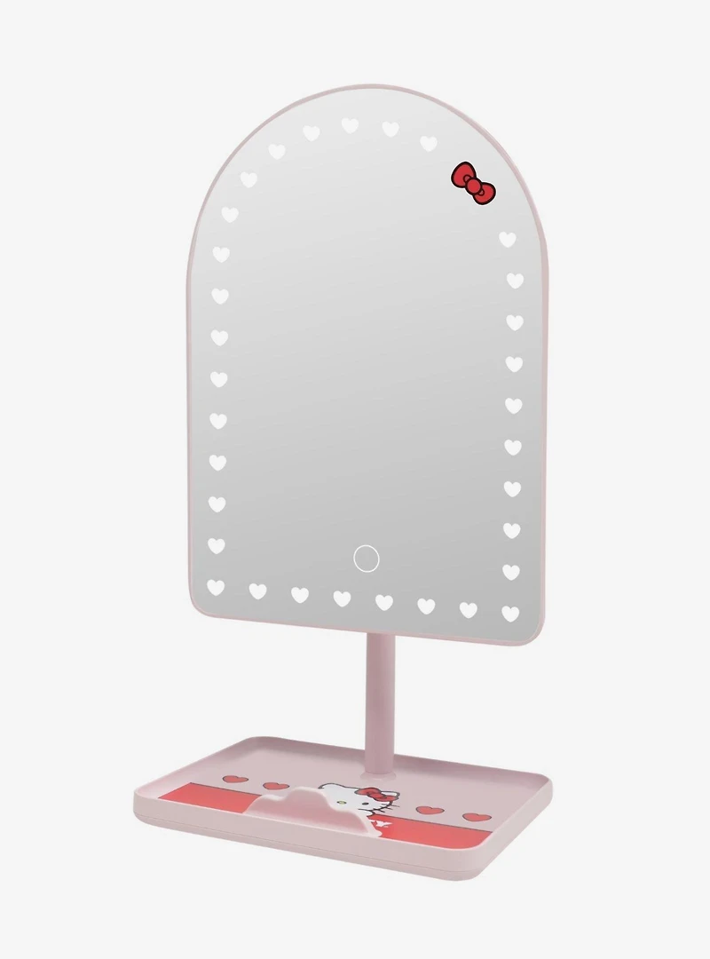 Sanrio Hello Kitty "Hearts" Arch LED Tabletop Makeup Mirror with Phone Stand Base
