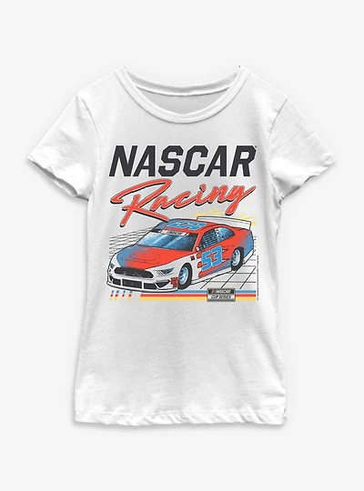 NASCAR Retro Grid Racing Car Youth Girls T-Shirt