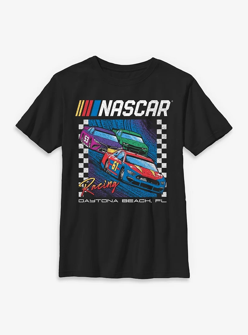 NASCAR Checkered Box Racing Car Youth T-Shirt
