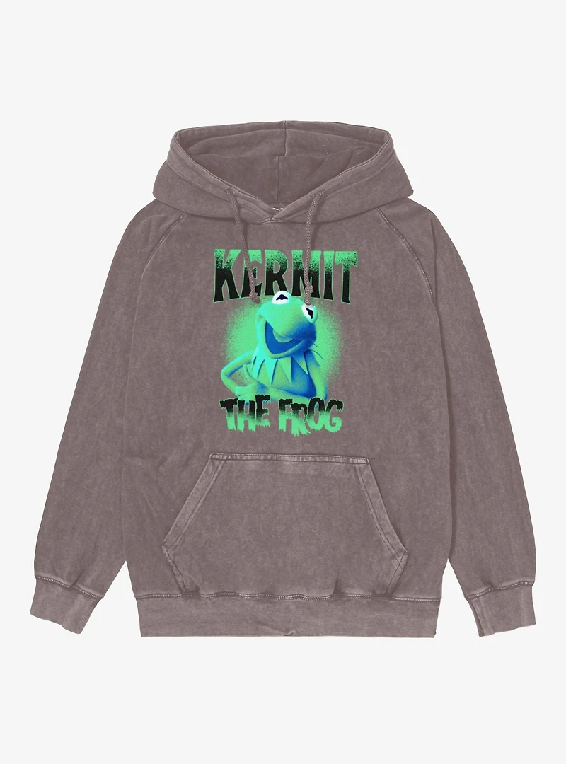 Disney The Muppets Kermit Frog Street Gradient Mineral Wash Hoodie Box Lunch Exclusive