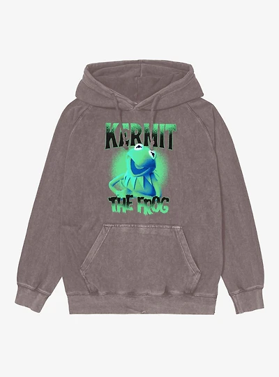 Disney The Muppets Kermit Frog Street Gradient Mineral Wash Hoodie Box Lunch Exclusive