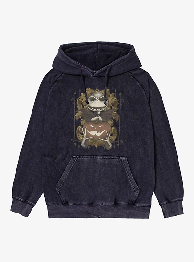 Disney The Nightmare Before Christmas Jack Pumpkin Flourish Mineral Wash Hoodie Box Lunch Exclusive