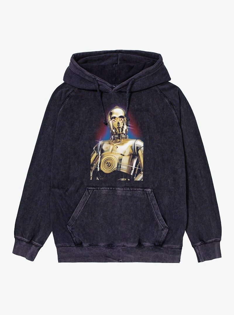 Star Wars C-3PO Portrait Mineral Wash Hoodie Box Lunch Exclusive