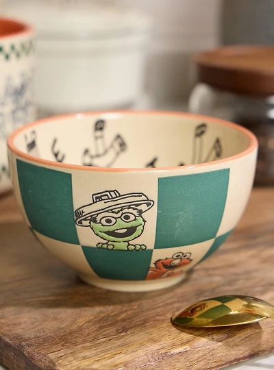 Sesame Street Characters Green Checker Print Bowl - BoxLunch Exclusive