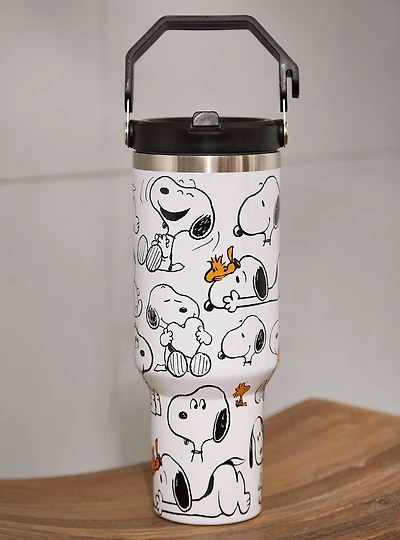 Peanuts Snoopy & Woodstock Travel Straw Tumbler