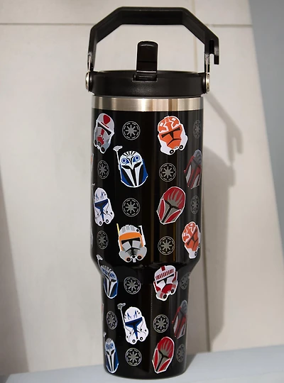 Star Wars Helmets Allover Print Travel Straw Tumbler