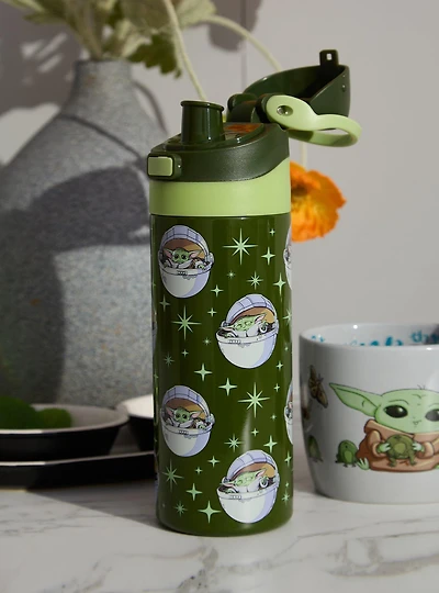 Star Wars The Mandalorian Grogu Allover Print Water Bottle
