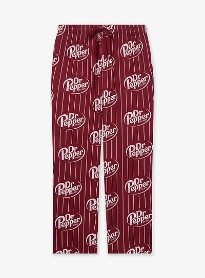 Dr. Pepper Logo Allover Print Striped Plus Sleep Pants — BoxLunch Exclusive