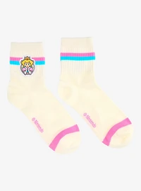 Nintendo Super Mario Bros. Princess Peach Embroidered Quarter Crew Socks - BoxLunch Exclusive