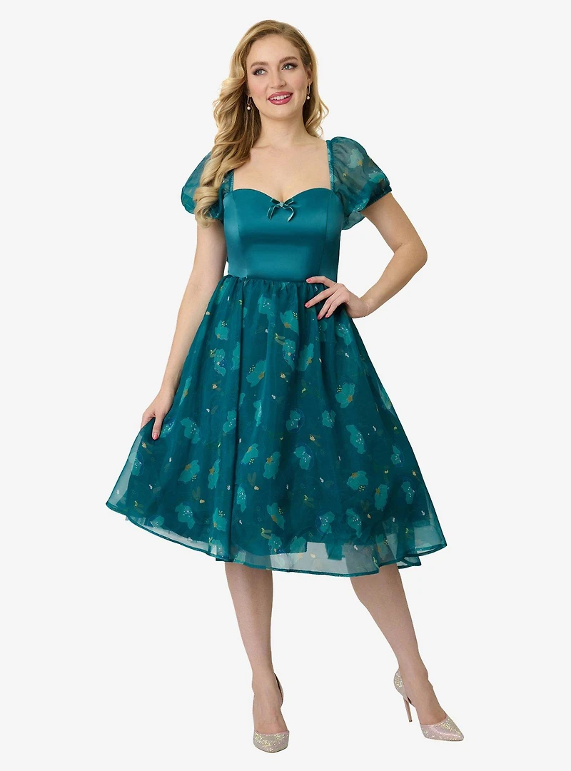 Disney Fantasia Collection by Unique Vintage Teal Fairies Light Up Swing Dress