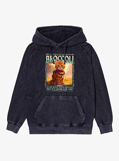 Fourth Wing Broccoli Portrait Mineral Wash Hoodie Box Lunch Exclusive