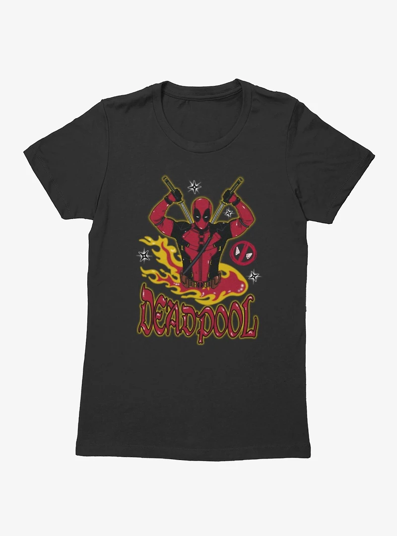 Marvel Deadpool 3 Fire Womens T-Shirt Box Lunch Exclusive