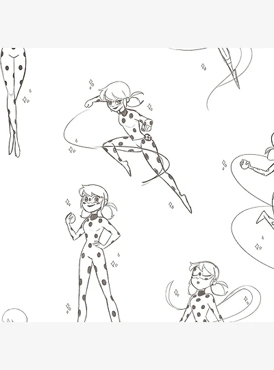 Miraculous: Tales of Ladybug & Cat Noir Sketch Charcoal Wallpaper