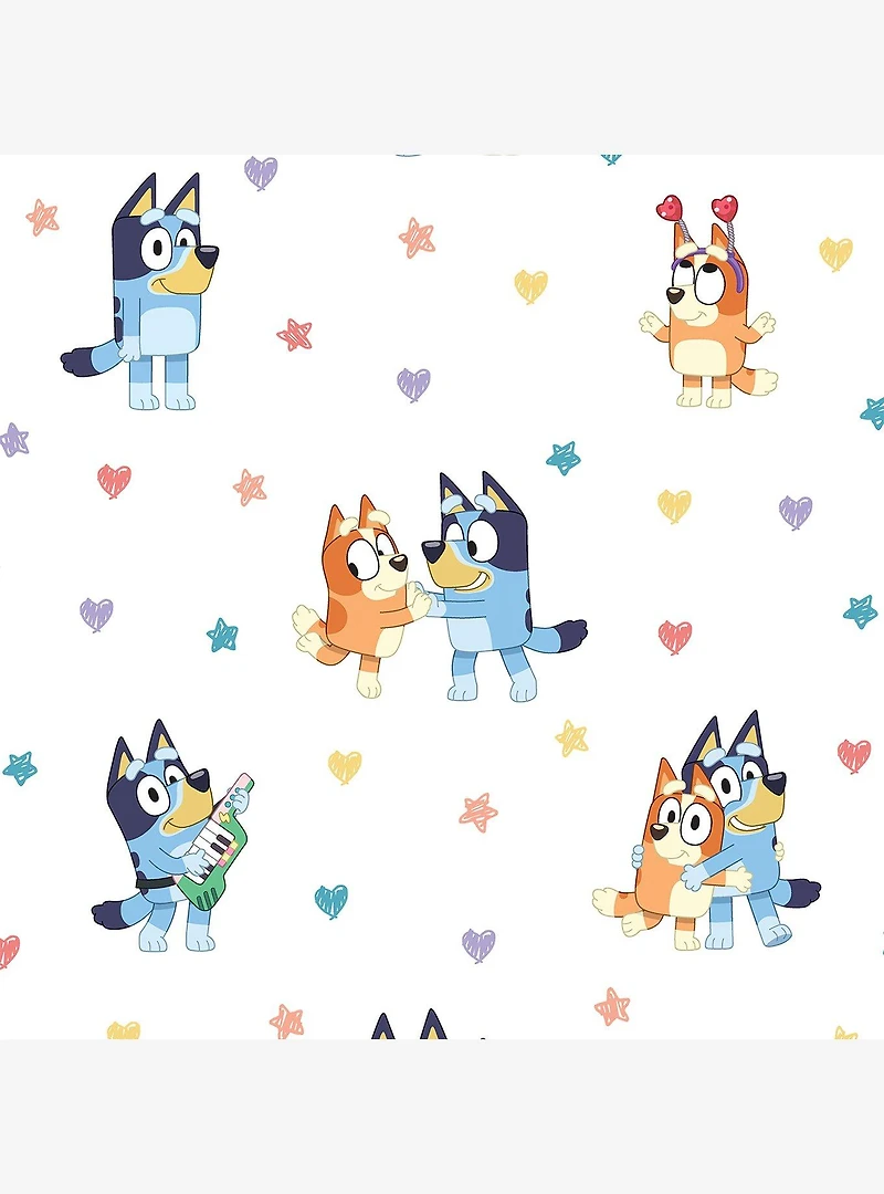 Bluey and Bingo Hearts Multicolor Wallpaper
