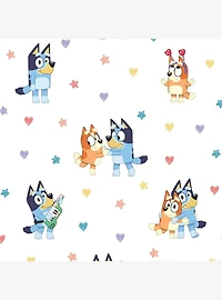Bluey and Bingo Hearts Multicolor Wallpaper